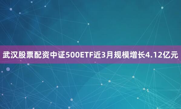 武汉股票配资中证500ETF近3月规模增长4.12亿元